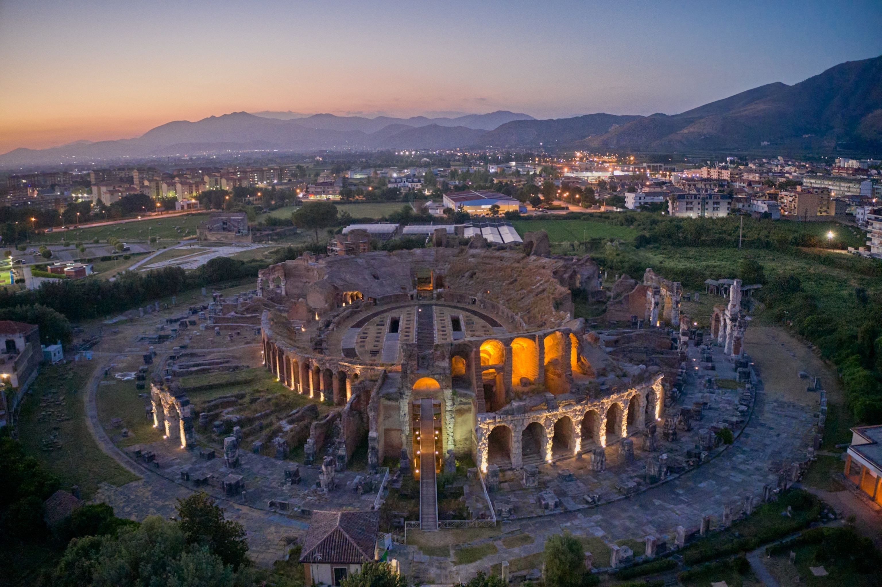 Elevated view of the Amphitheater of Capua.